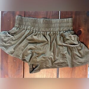 Olive Green Free People Movement Athletic Shorts